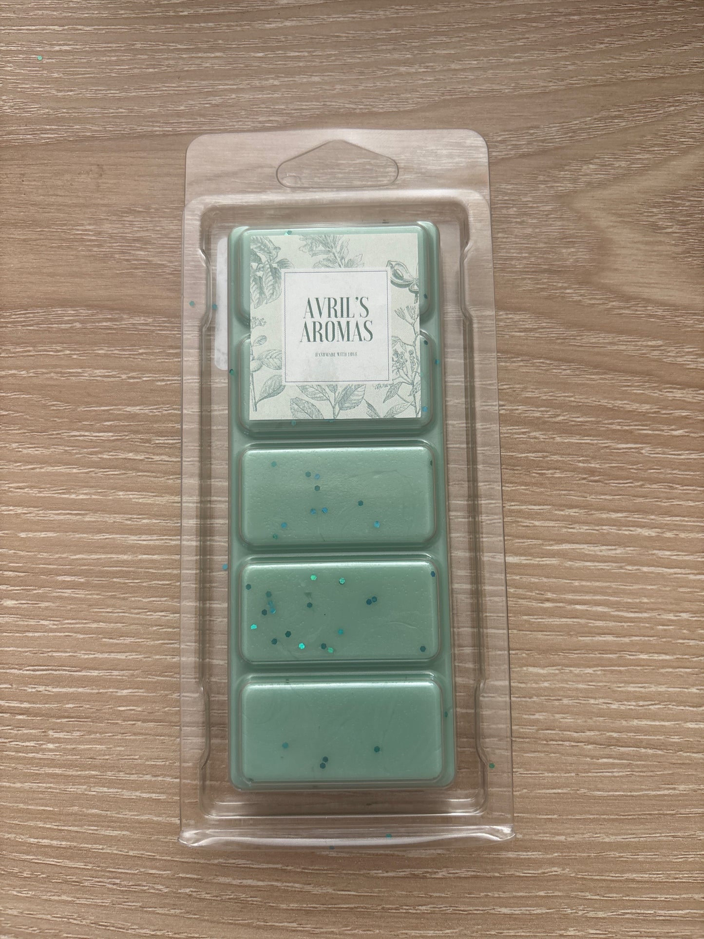 Frosted Eucalyptus, highly scented, wax melt.